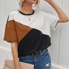 Контрастная футболка Shein