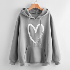 на кулиске Сердечко Повседневный Свитшоты Shein