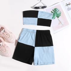 Контрастный топ и велошорты Shein