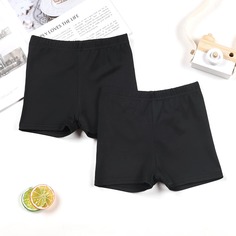 Однотонные байкерские шорты для девочек 2шт Shein