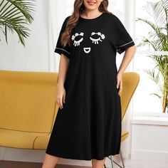 Платье размера плюс с графическим принтом Shein