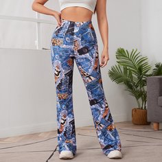 сводка цветных блоков Повседневный Брюки Shein