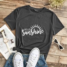 Лозунг Повседневный Футболки Shein