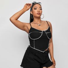 Асимметричный Повседневный Размера плюс жилет Shein