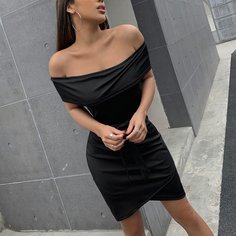 с поясом Одноцветный Повседневный Платье Shein
