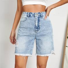 Рваные джинсовые шорты Shein