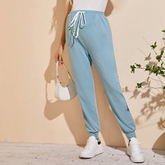 Однотонные джоггеры на кулиске для беременных Shein