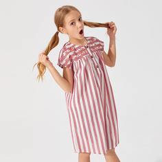 Платье в полоску радуги для девочек Shein
