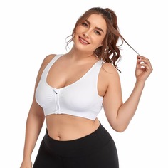 Спортивное бюстгальтер на молнии спереди Plus Medium Support Shein