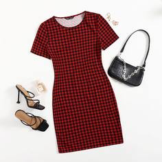 Облегающее платье с узором "хаундстут Shein