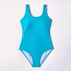 Однотонный слитный купальник Shein