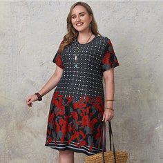 Цветочный Повседневный Платья размер плюс Shein