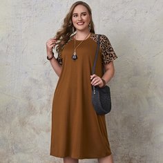 Леопардовый Повседневный Платья размер плюс Shein