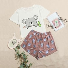 Пижама с принтом коалы Shein