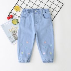 Карман В горошёк Джинсы для девочек Shein