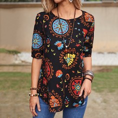 Цветочный Бохо Блузы Shein