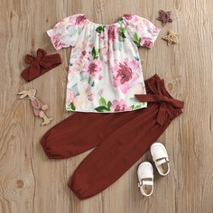 Пояс Со цветочками Бохо Комплект из двух предметов для девочек Shein