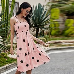 Платье в горошек на бретельках Shein