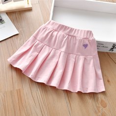 с вышивкой Сердечко Институтский Юбки для девочек Shein