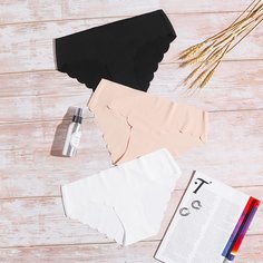 с фестонами Одноцветный Трусики Shein