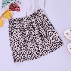 Разрез Леопардовый Повседневный Юбки для девочек Shein