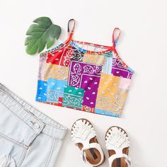 Пейсли Бохо майки для девочек Shein