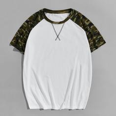 Камуфляж Улица Мужские футболки Shein