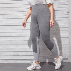 Контрастные облегающие леггинсы размера плюс Shein