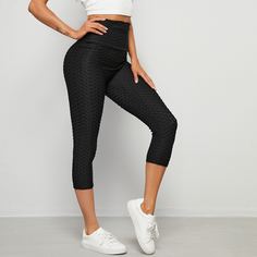 Одноцветный Спортивный Леггинсы Shein