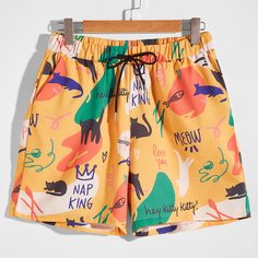 на кулиске буква Отпуск Мужские шорты Shein
