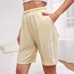 Шорты с текстовым принтом Shein