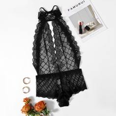 Кружевное боди размера плюс Shein