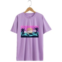 буква Повседневный Футболки Shein