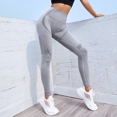 с разрезом Одноцветный Спортивные леггинсы Shein
