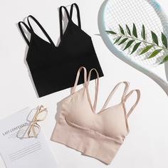 Открытая спина Спортивные бюстгальтеры Shein