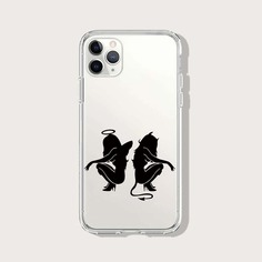 Прозрачный чехол для телефона с узором дьявола Shein