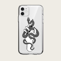 Прозрачный чехол для телефона с узором змеи Shein