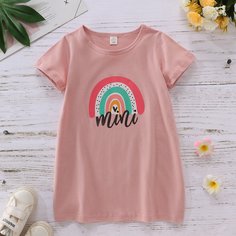 Мультяшный принт Повседневный Платья для девочек Shein