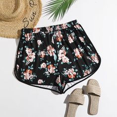 Принт Повседневный Шорты размер плюс Shein