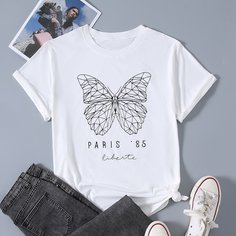 Животный Повседневный Футболка размера плюс Shein