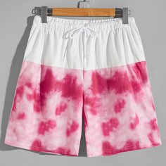 Мужские шорты на кулиске с принтом тай дай Shein