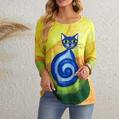 Животный Повседневный Футболки Shein