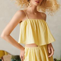 Однотонный топ на бретелях Shein
