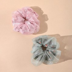 2шт резинка для волос с цветочным принтом Shein