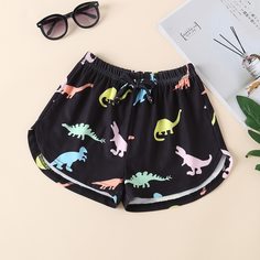 узел Мультяшный принт Повседневный Шорты для девочек Shein