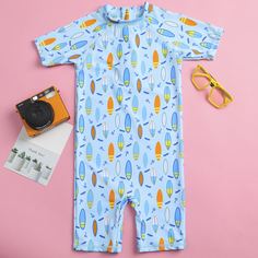 Слитный купальник с мультипликационным принтом для девочек Shein