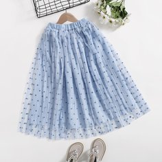 Сетчатая юбка в горошек для девочек Shein