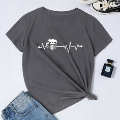 Футболка с принтом чашек Shein