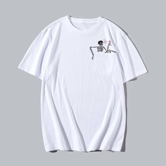 Мужская футболка с короткими рукавами и принтом черепа Shein