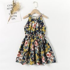 Цветочный принт Бохо Платья для девочек Shein